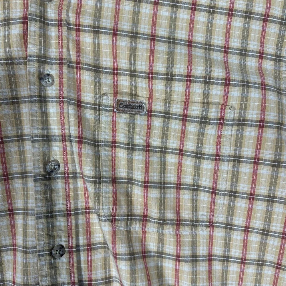 Carhartt Mens Plaid Short Sleeve Button Up Shirt Casual Workwear Size‎ 2XL